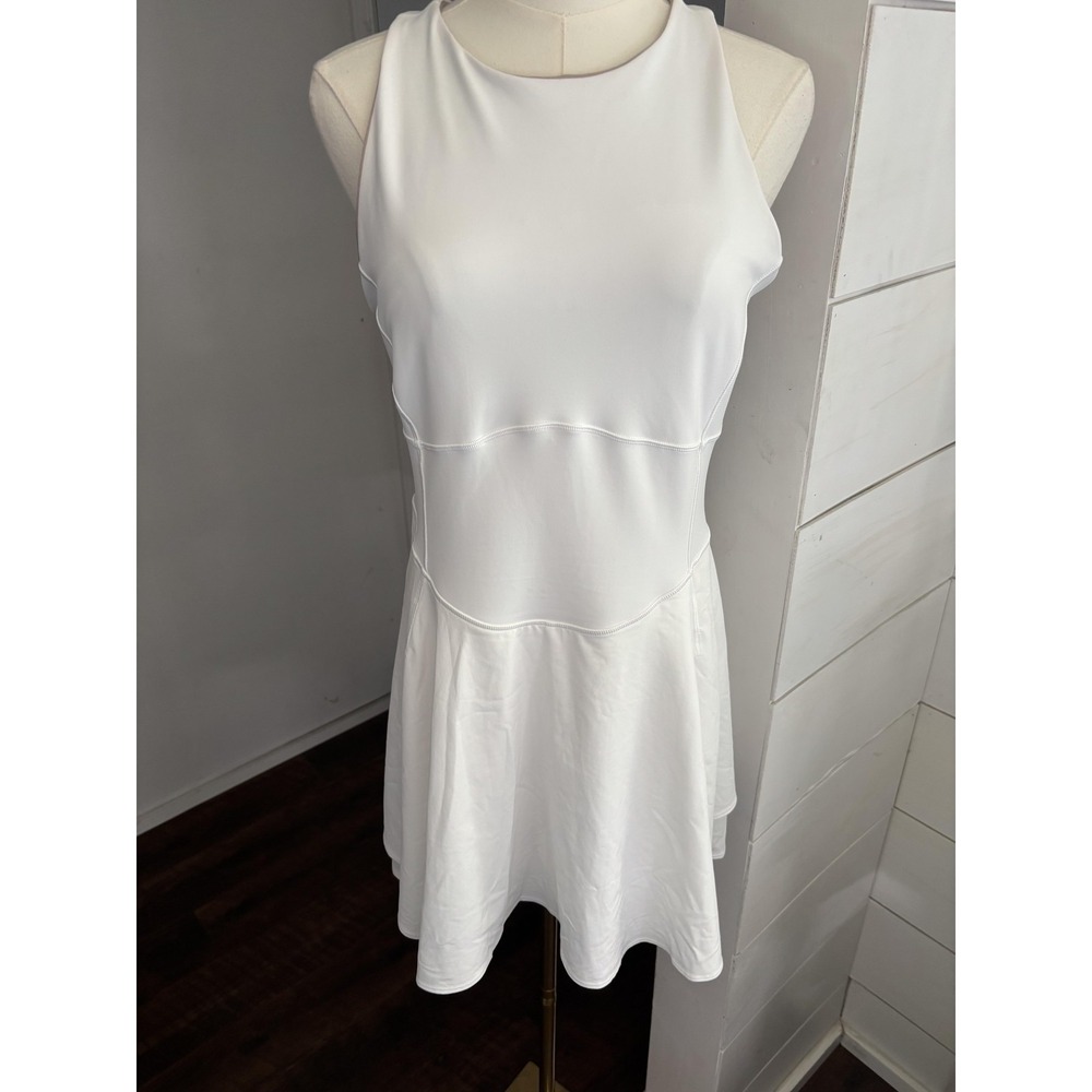 Lululemon‎ Athletica Dress Womens 10 White Tank Fit Flare Tennis Athletic Golf